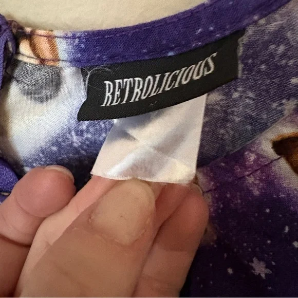 Small Retrolicious Cat Galaxy 100% Cotton Dress - Picture 2 of 5